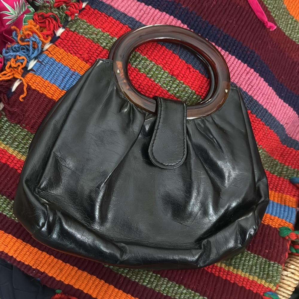Black Tote Bag with Smooth Leather and Slouchy Shape